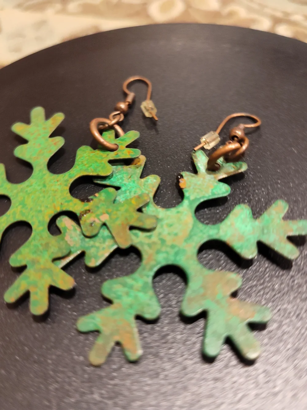 Green Snowflake Kids Earrings - Unbranded